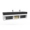 Castello Usa Nile 72" Wall Mounted White Vanity With Black Top And Brushed Nickel Handles CB-MC-72W-BN-2053-BL - alternate 6